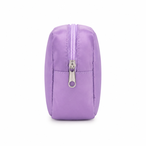 Eco-Friendly Purple Reusable Foldable <b>Make</b> <b>Up</b> Waterproof Custom Embroidery Logo Letter Nylon Cosmetics <b>Bag</b> - Product Image 4