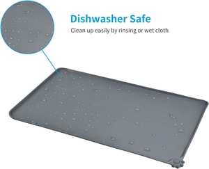 Tapis de nourrissage pour animaux de compagnie en silicone moderne, écologique, sans BPA, imperméable, carré, antidérapant, pour chat et chien, toutes saisons - Product Image 3