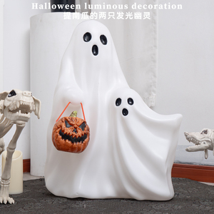 Fantôme d'Halloween Lumineux avec Lanterne Citrouille – Décoration Créative et Effrayante pour Table de Fête – Ornement Festif pour la Maison - Product Image 3