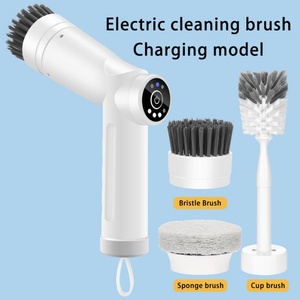 Cepillo de Limpieza Eléctrico Recargable de Plástico con Tres Velocidades Ajustables, Diseño de Rodillo Largo para Paredes de Baño, con Cabezal Giratorio de Nylon Resistente - Product Image 5