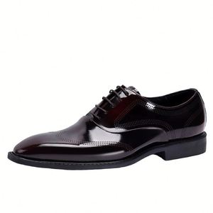 Nouvelles Chaussures Habillées Montantes en Cuir Gaufré pour Hommes Grandes Tailles, Style Affaires, Fermeture à Lacets, Design en Cuir de Vachette, Grande Promotion - Product Image 6