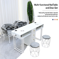 Tables de manucure modernes pour salon de beauté, postes de travail personnalisés pour nail art avec collecteur de poussière