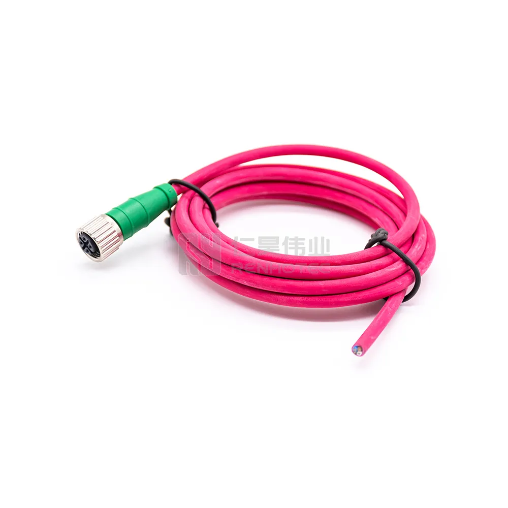 Connection Cable with Socket PUR 5M M12 Plug Color Single End