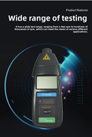 Tachometer Digital Laser Fotoelektrik Non-kontak Pengukur Kecepatan Motor Pengukur Kecepatan Rotasi Tipe Rol Mekanis DT2234C
