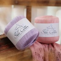 Vente en gros de châles, cardigans et jupes au crochet à la main, fil d'été en acrylique mélangé soie et coton, fil à dentelle #   6 fils à tricoter à la main
