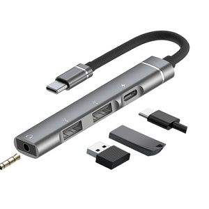 Oem ODM USB C <span class=keywords><strong>HUB</strong></span> 4 trong 1 dữ liệu USB 3.<span class=keywords><strong>0</strong></span> por <span class=keywords><strong>Hub</strong></span> nhôm Docking Station USB <span class=keywords><strong>Hub</strong></span> với jack 3.5 mét cổng cho máy tính xách tay và p trau dồi - Product Image 4
