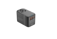 Adaptor Perjalanan Universal GaN 100W Dengan USB dan Tipe C 4 Stopkontak AC 5 Port PD QC Fuse untuk Ponsel Laptop Kotak Retail Seluruh Dunia