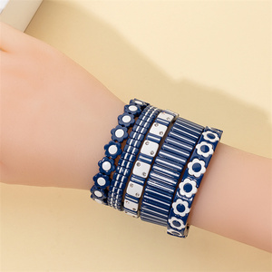 Cenda Đầy Màu Sắc Men Vòng Đeo Tay Cho Phụ Nữ Gạch Hạt Vòng Đeo Tay Bộ Sưu Tập <span class=keywords><strong>DIY</strong></span> Handmade Vòng Đeo Tay Thiết Lập - Product Image 6