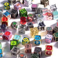 FACCUB Jeu de dés en métal polyédrique D6 personnalisé fait à la main en gros pour les jeux de rôle Donjons et Dragons Jeux de table