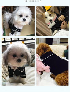 Nuevas llegadas: Pijamas de lujo sencillos para perros, bonitos, cómodos, transpirables, de algodón, diseño liso, ropa para perros para la temporada de otoño. - Product Image 6