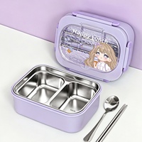Boîte à lunch thermique à double compartiment en acier inoxydable 316, capacité 1-2L, avec ustensiles inclus, pour les élèves du primaire et le bureau