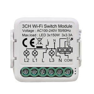 Módulo de Interruptor Inteligente Wifi de 3 Canales Tuya, 100-240V CA, <span class=keywords><strong>Precio</strong></span> de Fábrica, PST-S03 - Product Image 1