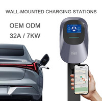 Nueva Estación de Carga para Vehículos Eléctricos de 7kW de Fábrica OEM, Aplicación Abierta, 32A, 3 Fases, IP65, CCS1/CCS2, Wallbox con WiFi para Vehículos Eléctricos