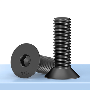 J&Gong Countersunk Head Hex Socket Cap <b>Screws</b> 10.9 Grade Black M2 M2.5 <b>M3</b> M4 M20 Metal Fasteners - Product Image 1