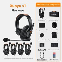 Système de communication sans fil COMICAaa S1 avec réduction du bruit, interphone full-duplex, casque avec moniteur, utilisation du connecteur 3,5 mm