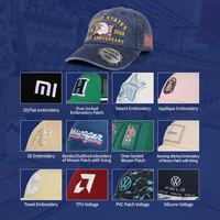 Gorra de Béisbol Estilo Dad Hat de Algodón Desgastado Vintage, con Parche Bordado Personalizado con Logotipo de Bandera, para Recuerdo del 250 Aniversario