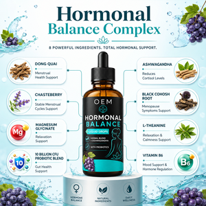 Oem Private Label 60ml Women's Female Hormone Balance Drink Drops Herbal Pms And <b>Menopause</b> Liquid Drops Supplements For Women - Product Image 2