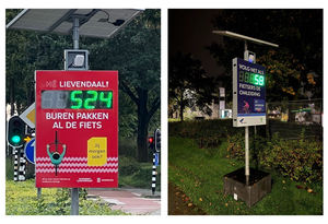 L'énergie verte vélo vélo <span class=keywords><strong>compteur</strong></span> signe avec alimentation solaire - Product Image 4