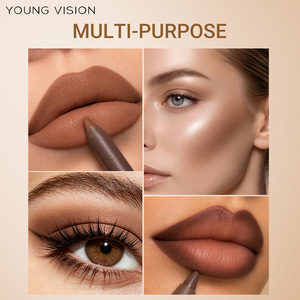 Coffret 2 pièces Marque Privée Anti-rides : Rouge à lèvres mat chocolat, Crayon à lèvres et Huile à lèvres pour maquillage dégradé superposable - Product Image 3
