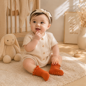 Chaussettes bouclées en papaye de qualité supérieure, offrant un confort doux et respirant, une coupe extensible et une qualité fiable pour toutes les occasions spéciales. - Product Image 1