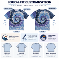 T-shirt en coton épais délavé style vintage avec effet tie-dye, coupe oversize, fabrication OEM, production en gros sous marque privée