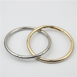 Anillo de resorte metálico de 76 mm, mosquetón, gancho de resorte, llavero, anillo ovalado de resorte con puerta abierta, oro, muestra gratuita, aleación de zinc, redondo, <span class=keywords><strong>3</strong></span> colores - Product Image 1