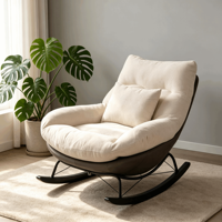 Fauteuil à bascule en tissu de haute qualité pour salon, ensemble de chaises de loisirs avec ottoman, chaise longue relaxante pour se détendre
