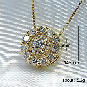 Collana con ciondolo rotondo in zircone per donna, gioiello alla moda con catena a maglia per la clavicola - Product Image 4