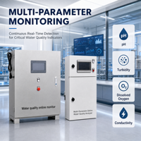 Analyseur de qualité de l'eau en ligne multiparamètres : pH, Turbidité, ORP, Conductivité, Chlore résiduel, Ozone, pour canalisations, piscines et eaux recyclées