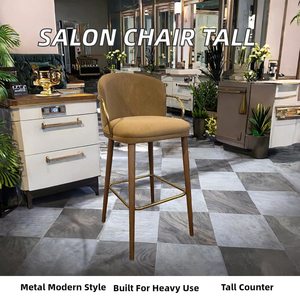Silla de Salón Metálica de Alta Calidad a Precio Económico al por Mayor, Silla Alta para Salón de Belleza, Taburete de Barra de Altura Media, Diseño Moderno - Product Image 2