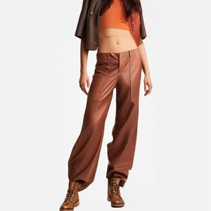 Nuovi Leggings in Pelle da <span class=keywords><strong>Donna</strong></span> dal Design alla Moda, <span class=keywords><strong>Pantaloni</strong></span> Casual <span class=keywords><strong>per</strong></span> <span class=keywords><strong>Moto</strong></span> e Bici, Vestibilità Slim - Product Image 2