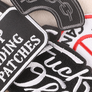 私のパッチを読むことをやめる刺繍アイアンオンパッチ衣類ジャケット用カスタムデザインロゴパッチを受け入れる - Product Image 2