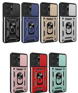 Luxury Ring Stand Armor Push Case For Huawei Mate 60 Pro Honor 90 Lite X6A X7A X8A Mobile Phone Case