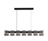 Lustre en métal minimaliste nordique italien, luminaire suspendu en verre moderne de luxe, plafonnier LED