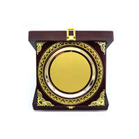 Carte souvenir de remerciement en bois de rose brillant, plaque métallique personnalisée avec emballage en bois
