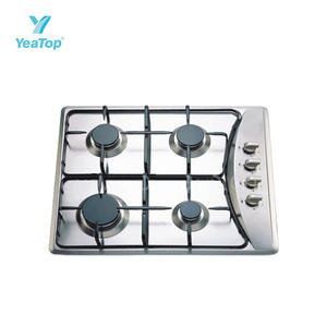 Cuisinière à gaz encastrable 4 brûleurs de haute qualité en acier inoxydable avec commande frontale, boutons métalliques, plaque de cuisson à gaz GPL et dispositif de sécurité - Offre Spéciale - Product Image 4