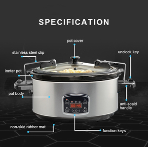 <span class=keywords><strong>Mijoteuse</strong></span> électrique numérique automatique en acier inoxydable avec couvercle verrouillable CB/UR/CE/EMC/Emf/GS/LFGB/Rohs/SASO - Product Image 3