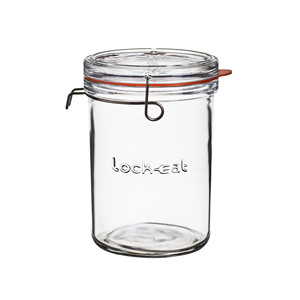 Frasco con Tapa, Junta Hermética, Vidrio Lock-Eat de 1 l, 17 cm de Alto, 12 cm de Diámetro, Suministros para Hostelería, Suministros para Bares, Venta al por Mayor - Product Image 1