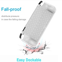 Protection intégrale transparente avec 2 emplacements pour cartes, étui de protection, coque pour console Nintendo Switch OLED