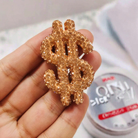 Pendentif DIY de luxe en résine avec strass et décorations brillantes, breloque motif dollar ajouré pour coques de téléphone et accessoires pour cheveux