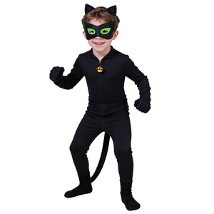 Costume de cosplay de chat noir pour enfants, combinaison de coccinelle, costume de performance d'Halloween pour filles - Product Image 4