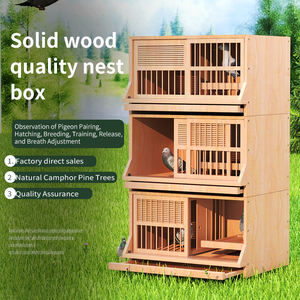 <span class=keywords><strong>Nichoir</strong></span> de luxe en bois massif avec fermeture à bouton en fer et cage à motifs d'animaux pour l'élevage de pigeons et d'oiseaux. - Product Image 3