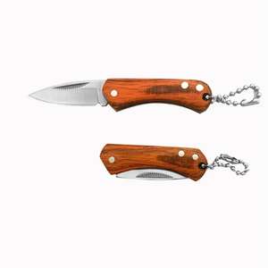 Açık kamp taktik Mini cep katlanır bıçak çelik + ahşap kolu kamp avcılık açık Survival EDC araçları bıçaklar - Product Image 1