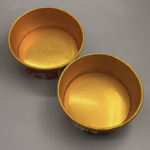 Bol à salade en papier kraft avec impression flexo personnalisée, feuille d'or intérieure, résistant à l'huile, biodégradable, jetable, pour emporter - Product Image 2