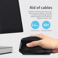 Souris verticale ergonomique rechargeable USB LED rétroéclairée ZELOTES F-36A pour droitiers, souris sans fil 2.4G pour ordinateur portable