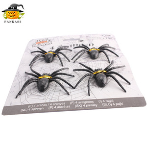 Decoración de Halloween Araña Negra Fankasi, 4 Piezas de Plástico, Accesorios para Interiores, para Fiestas, Bares, Escape Rooms, Bromas Terroríficas - Product Image 4