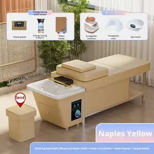 Tipo di stoccaggio dell'acqua moderna sedia <span class=keywords><strong>Shampoo</strong></span> con pelle e acciaio inox per saloni di bellezza saloni di bellezza uso commerciale - Product Image 6