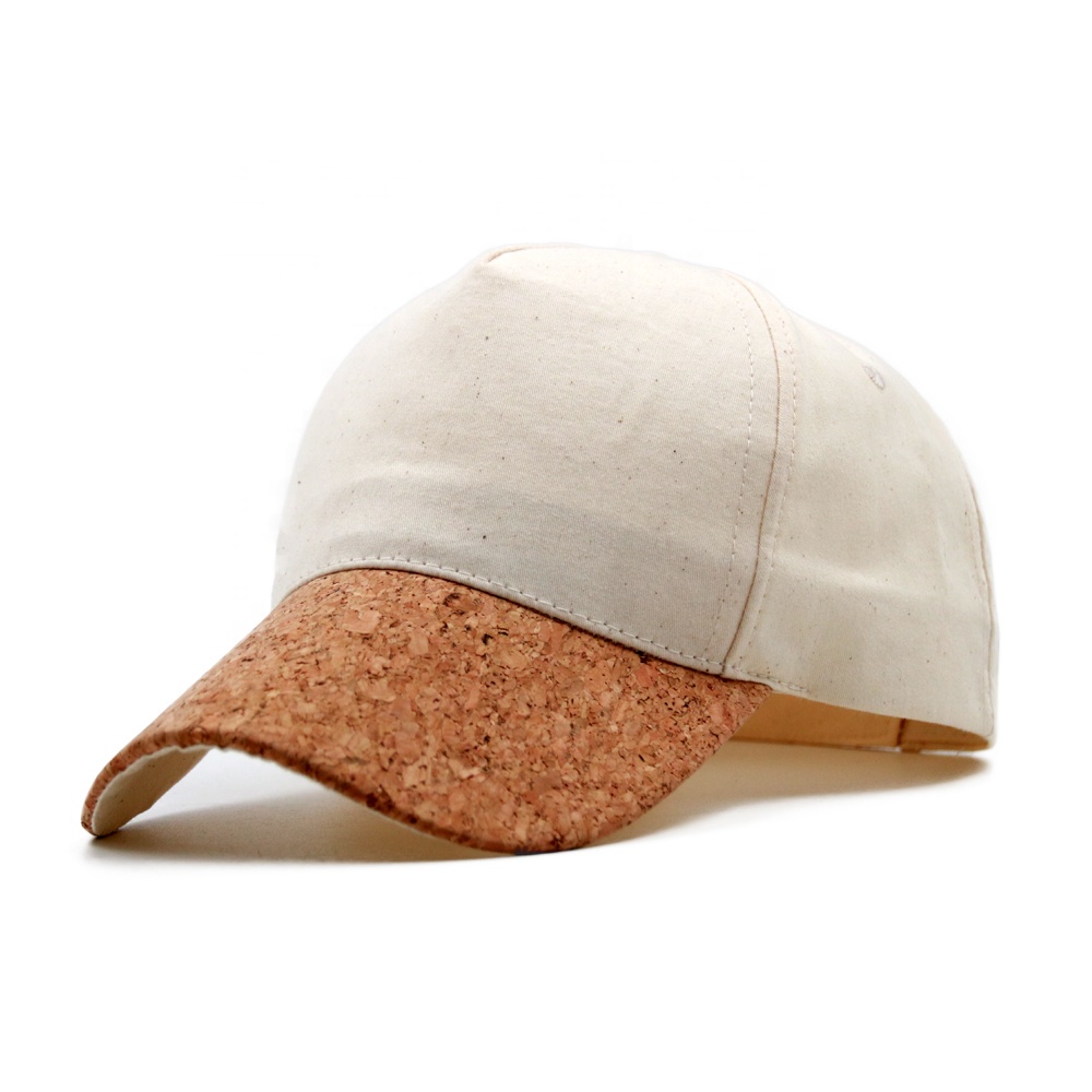 Eco-friendly Organic Cotton Cork Custom Made Cap Hat Baseball Unisex Factory Wholesale Sports Caps and Hats