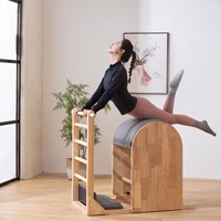 Baril d'escalade Pilates en chêne - Appareil de Pilates portable pour studio, correction de la colonne vertébrale, flexibilité, durable, garantie 5 ans
