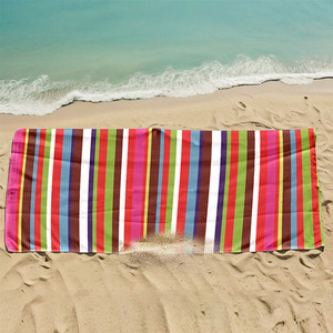 Telo mare Oversize a strisce blu sfumato 31.4 "X 62.9" Super assorbente asciugatura rapida morbido per nuoto da spiaggia - Product Image 3